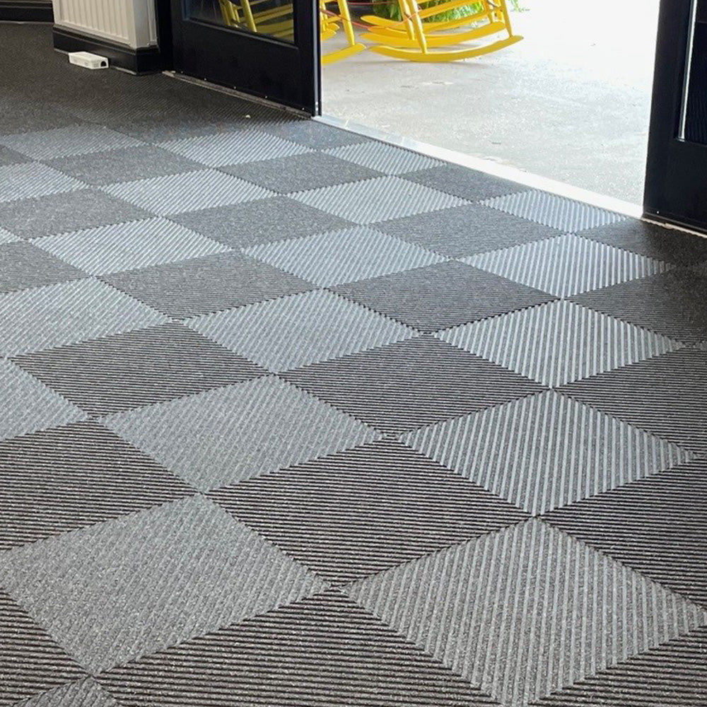 M+A Matting (16 Pack) REPP-Tile™ Carpet Tile, Broken Diagonal Pattern ...