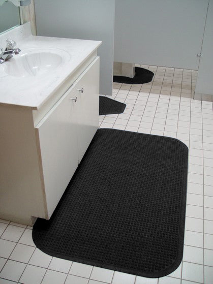 M+A Matting 3 x 5' Restroom Sink Mat, Launderable, Charcoal