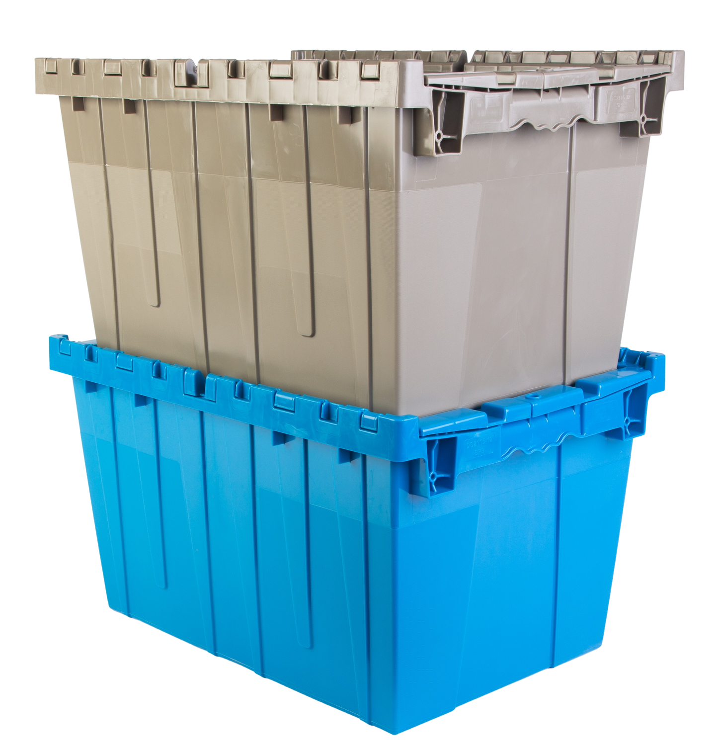 14-Gallon Industrial Plastic Tote with Hinged Lids, Blue - Heavy-Duty Large  22 L x 15 W x 12 H Container buy in stock in U.S. in IDL Packaging